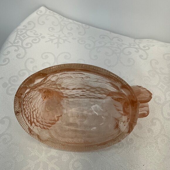Vintage Pink Glass Hen on Nest TOP ONLY - Picture 5 of 6